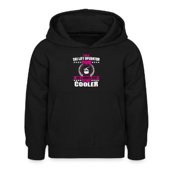 Ski lift operator Mama - Kids Hoodie - black - Front - AI Model Kid Female (0cm)