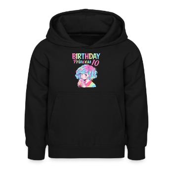 Anime Mandga Boba Bubble Tea 10. Geburtstag - Kinder Hoodie - Schwarz - Vorne - AI Model Kid Female (0cm)