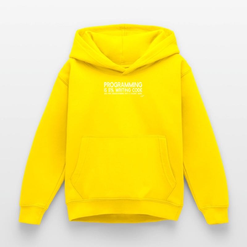 Programming is 5% writing code - Funny Programming Kids Hoodie