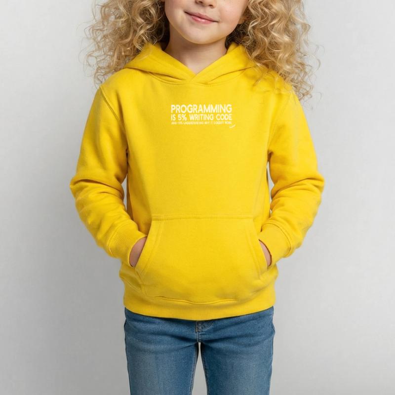 Programming is 5% writing code - Funny Programming Kids Hoodie