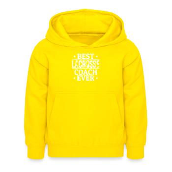 Meilleur entraîneur de crosse de tous les temps - Joueur de crosse Lacross - Sweat à capuche Enfant - jaune - Devant - AI Model Kid Female (0cm)