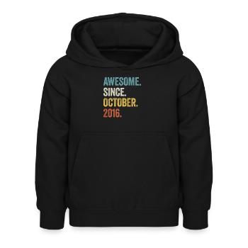 7ème anniversaire 7 ans génial depuis octobre 2016 - Sweat à capuche Enfant - noir - Devant - AI Model Kid Female (0cm)