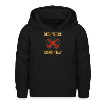 Drohne - Kinder Hoodie - Schwarz - Vorne - AI Model Kid Female (0cm)