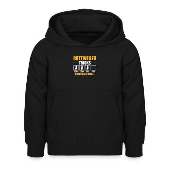 Astuces du Rottweiler - Sweat à capuche Enfant - noir - Devant - AI Model Kid Female (0cm)