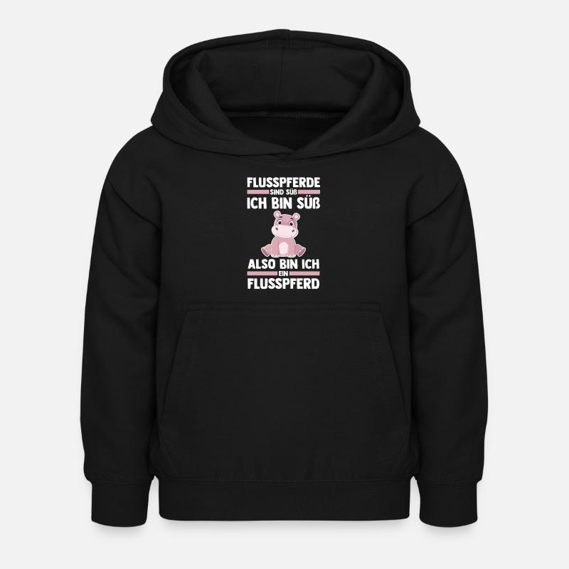 Nilpferd Flusspferd - Kinder Hoodie - Schwarz