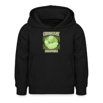 Kohl, Weißkohl, Sauerkraut, lustiger Comic Spruch - Kinder Hoodie - Schwarz - Vorne - AI Model Kid Female (0cm)