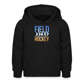Field Hockey Watercolor Field - Kids Hoodie - black - Front - AI Model Kid Female (0cm)