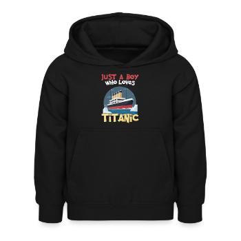 Titanic Ship Boys, die die RMS Titanic einfach lieben - Kinder Hoodie - Schwarz - Vorne - AI Model Kid Female (0cm)