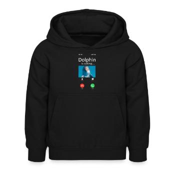 Dolphin Phone Display Dolphin Is - Kinder Hoodie - Schwarz - Vorne - AI Model Kid Female (0cm)