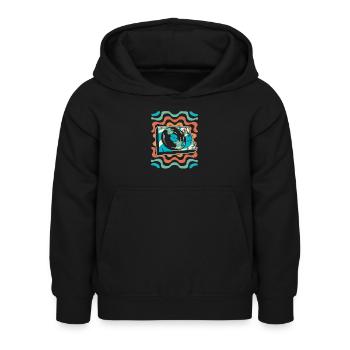 Collectionneur de disques vinyles - Sweat à capuche Enfant - noir - Devant - AI Model Kid Female (0cm)