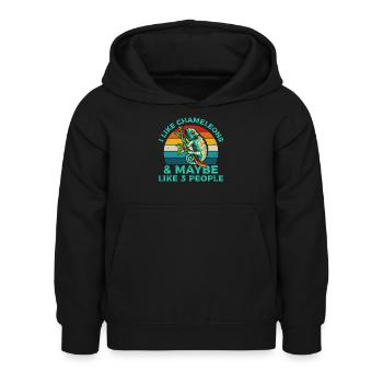 Ich Mag Chamäleons Retro-T-Shirt - Kinder Hoodie - Schwarz - Vorne - AI Model Kid Female (0cm)