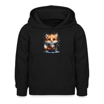 Kleiner süßer Fuchs - Kinder Hoodie - Schwarz - Vorne - AI Model Kid Female (0cm)