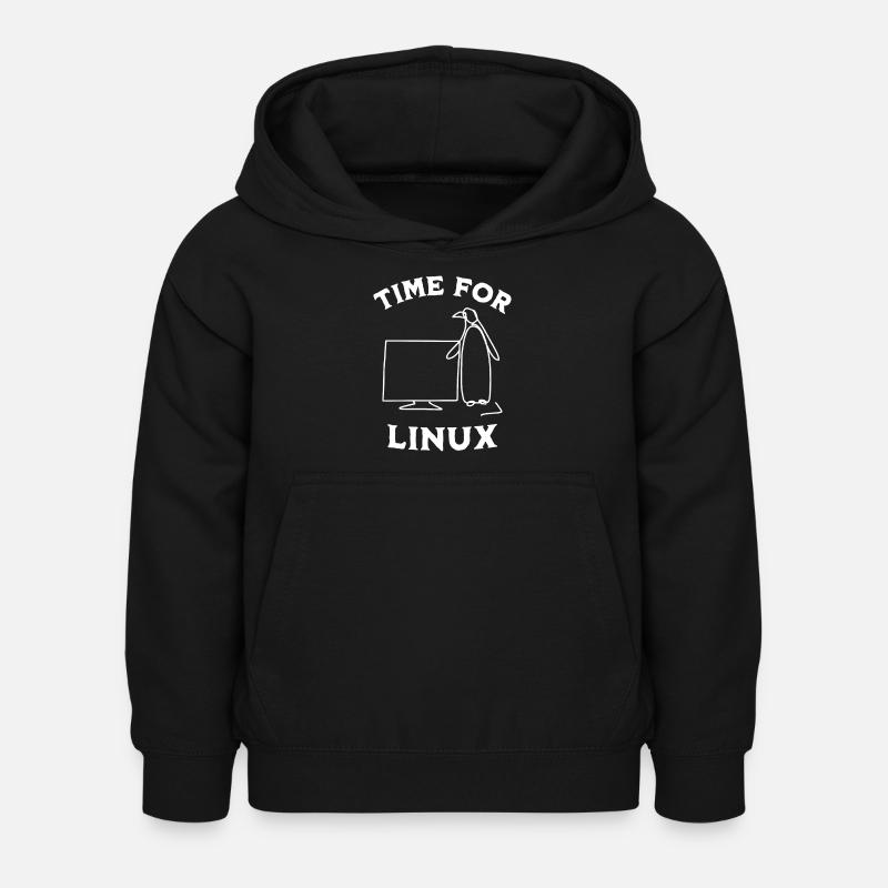 Zeit für Linux und Open-Source-Software - Kinder Hoodie - Schwarz