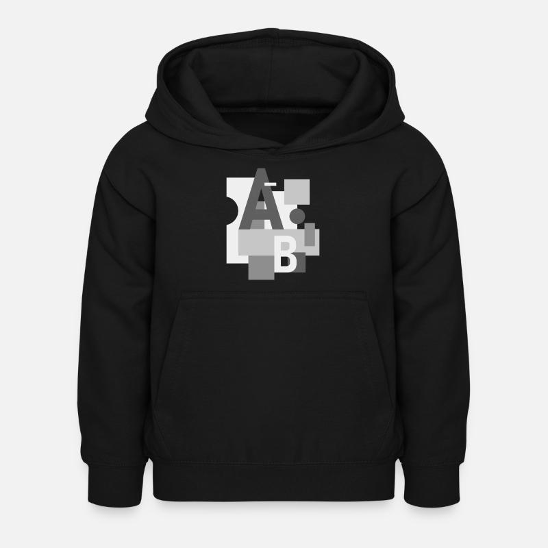 Abstract image with letters A and B - Kids Hoodie - black