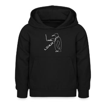 Tux Linux Penguin - Kids Hoodie - black - Front - AI Model Kid Female (0cm)