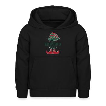 Le pyjama Edward Elf pour des vacances de Noël amusantes - Sweat à capuche Enfant - noir - Devant - AI Model Kid Female (0cm)