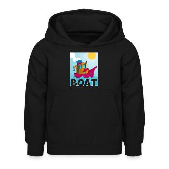 Image colorée d’un remorqueur amusant - Sweat à capuche Enfant - noir - Devant - AI Model Kid Female (0cm)