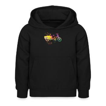 Heavy Duty Bike Cargo Bike Cargo Bike Cargo Bike - Kids Hoodie - black - Front - AI Model Kid Female (0cm)