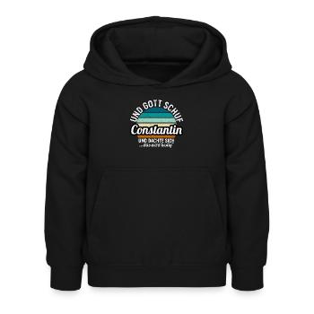 Daniel - Kinder Hoodie - Schwarz - Vorne - AI Model Kid Female (0cm)