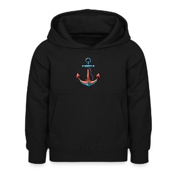 Anker Symbol Hafen - Kinder Hoodie - Schwarz - Vorne - AI Model Kid Female (0cm)
