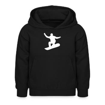 Snowboarding, Halfpipe, Winter sports, Ski packages - Kids Hoodie - black - Front - AI Model Kid Female (0cm)