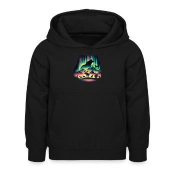 Aurora Aurora Tracker Alaska Wilderness - Kids Hoodie - black - Front - AI Model Kid Female (0cm)