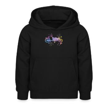 Heavy Duty Bike Cargo Bike Cargo Bike Cargo Bike - Kids Hoodie - black - Front - AI Model Kid Female (0cm)