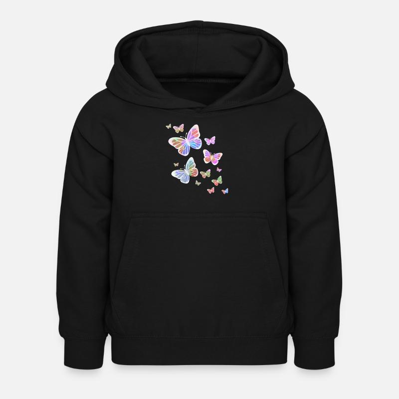 Papillon, Papillon, Animal, Coloré, Couleur - Sweat à capuche Enfant - noir
