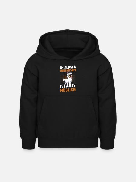 Alpaka - Kinder Hoodie - Schwarz