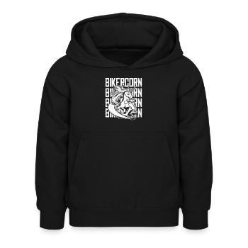 Motorroller Einhorn Scootercorn - Kinder Hoodie - Schwarz - Vorne - AI Model Kid Female (0cm)