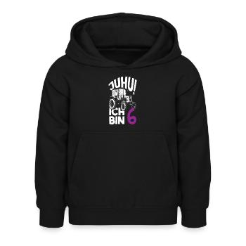 6. Geburtstag Traktor 6 Jahre Geburtstagsshirt - Kinder Hoodie - Schwarz - Vorne - AI Model Kid Female (0cm)