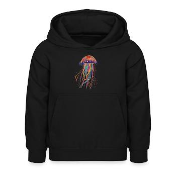 Cadeau de méduse - Sweat à capuche Enfant - noir - Devant - AI Model Kid Female (0cm)