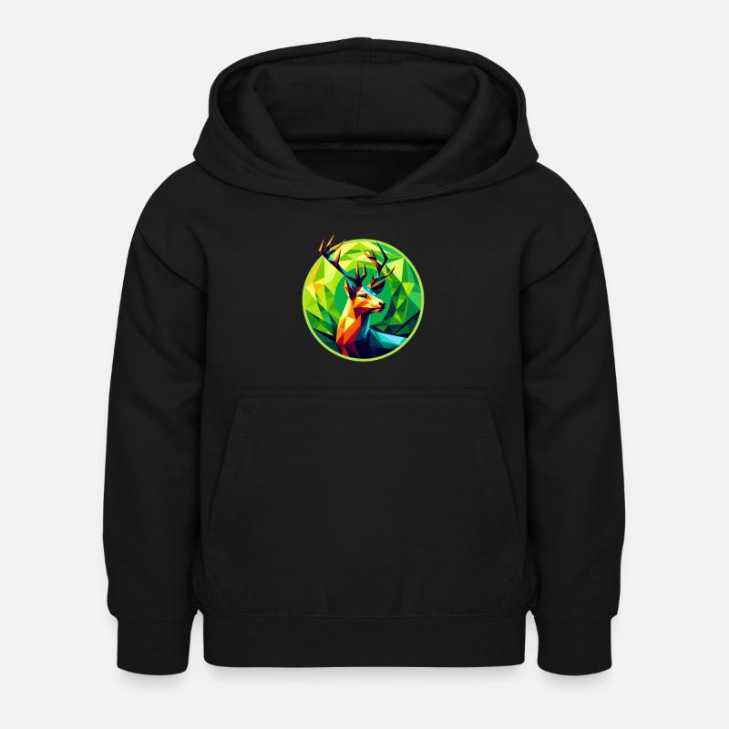 Cerf - Sweat à capuche Enfant - noir