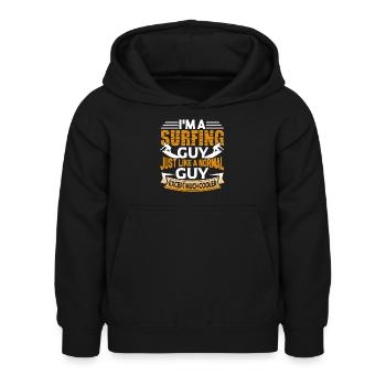 Surfing Surfing Guy Is Cooler - Kids Hoodie - black - Front - AI Model Kid Female (0cm)