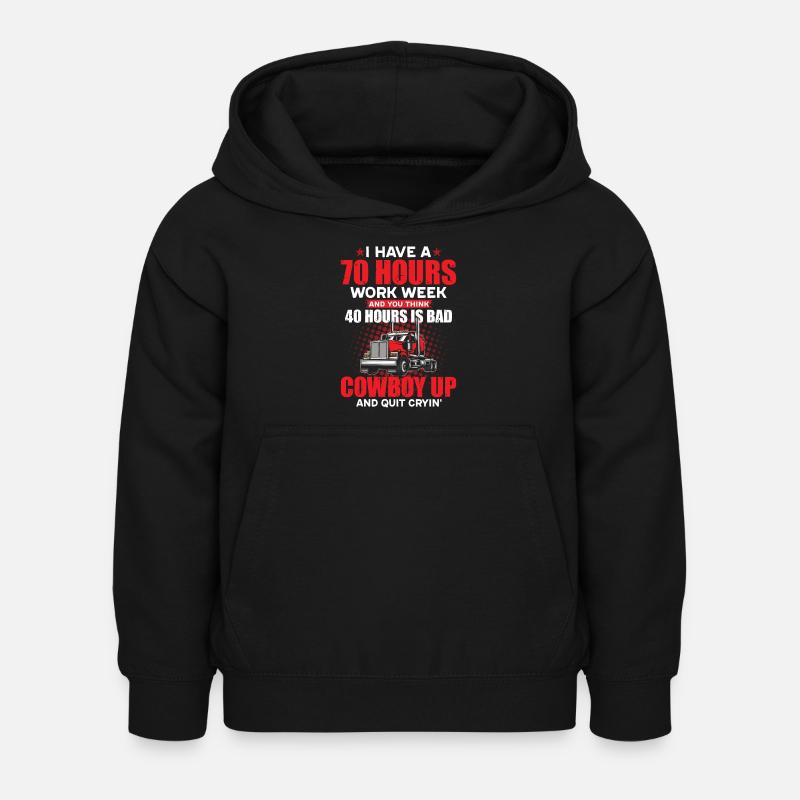 J’ai une semaine de travail de 70 heures et vous pensez à 40 heures - Sweat à capuche Enfant - noir