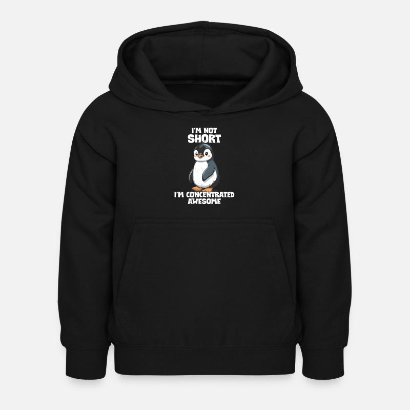 Pingouin mignon avec le dicton - Je ne suis pas petit - Sweat à capuche Enfant - noir