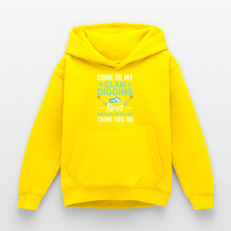 Funny shell digger making shells from shells Kids Hoodie