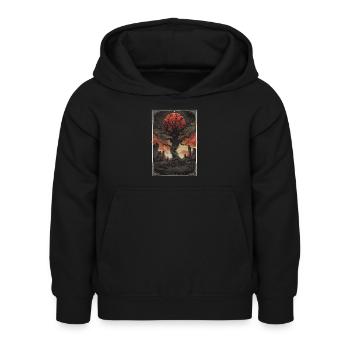 Le Tarot du Monde - Sweat à capuche Enfant - noir - Devant - AI Model Kid Female (0cm)