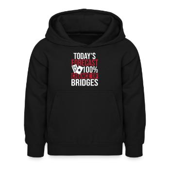 Bridge Kartenspiel Geschenk - Kinder Hoodie - Schwarz - Vorne - AI Model Kid Female (0cm)