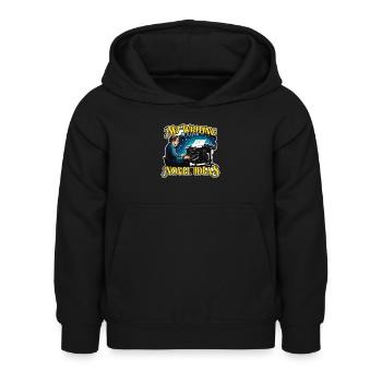 Mijn schrijven zit vol met nieuwe ideeën Inhoudsschrijver - Kinderhoodie - zwart - Voor - AI Model Kid Female (0cm)