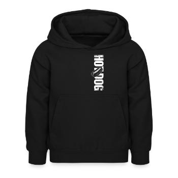 Hot Dog Adult Hot Dog - Kinder Hoodie - Schwarz - Vorne - AI Model Kid Female (0cm)