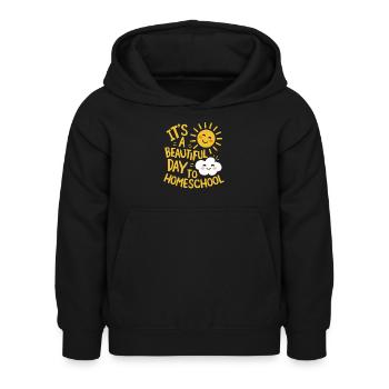 École-maison Maman Papa Vie de famille Parcours communautaire - Sweat à capuche Enfant - noir - Devant - AI Model Kid Female (0cm)
