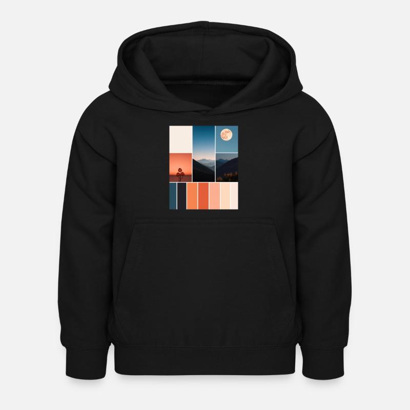 Montagnes - Sweat à capuche Enfant - noir