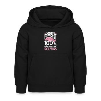 Prédiction du week-end : 100% de chances d’avoir des dauphins - Sweat à capuche Enfant - noir - Devant - AI Model Kid Female (0cm)