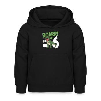 6. Geburtstag 6 Jahre Dino Dinosaurier Fan - Kinder Hoodie - Schwarz - Vorne - AI Model Kid Female (0cm)