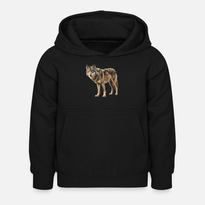 Loups Loup - Sweat à capuche Enfant - noir