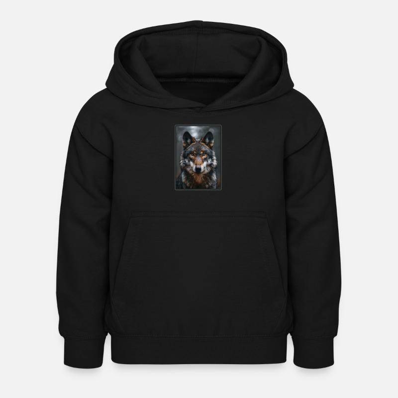 Loups Loup - Sweat à capuche Enfant - noir