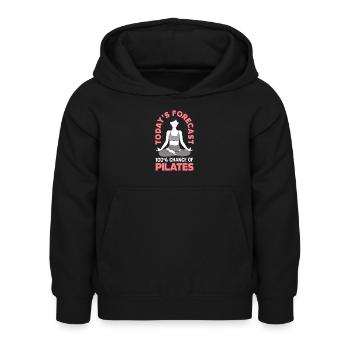 Prédiction du jour 100% Pilates - Sweat à capuche Enfant - noir - Devant - AI Model Kid Female (0cm)