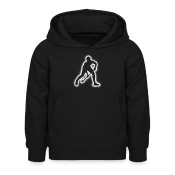 Hockeyspieler Hockey Jungen Herren Feldhockey - Kinder Hoodie - Schwarz - Vorne - AI Model Kid Female (0cm)