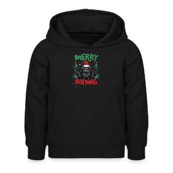 Joyeux Batmas Drôle de Noël - Sweat à capuche Enfant - noir - Devant - AI Model Kid Female (0cm)